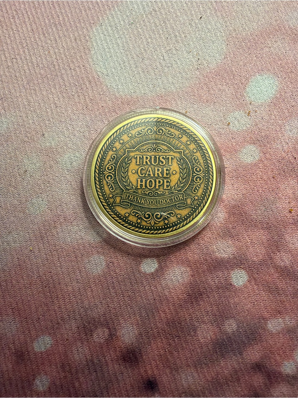 Commemorative Trust Care Hope Token in Antique Gold